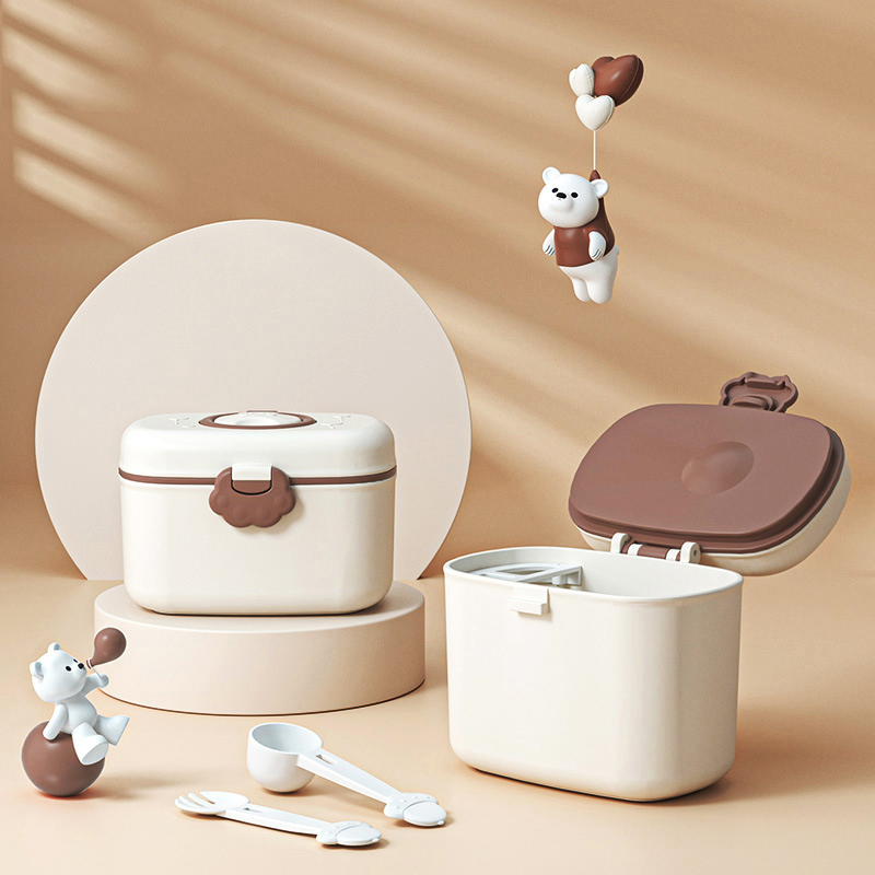Baby Food Tracker - ภาชนะเก็บอาหารเด็กแบบพกพา BPA ฟรีเครื่องจ่ายนมผงเด็กอัจฉริยะไม่รั่วไหลสําหรับผลไม้ ของว่าง และถั่ว