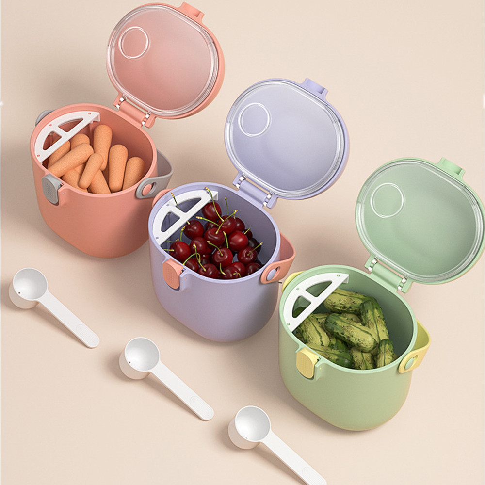 Baby Food Essentials - กล่องที่เก็บอาหารสำหรับเด็ก Essential กล่องนมผงทารกซีเรียลพร้อมที่จ่ายสูตรช้อน wadah cemilan เด็กวัยหัดเดิน