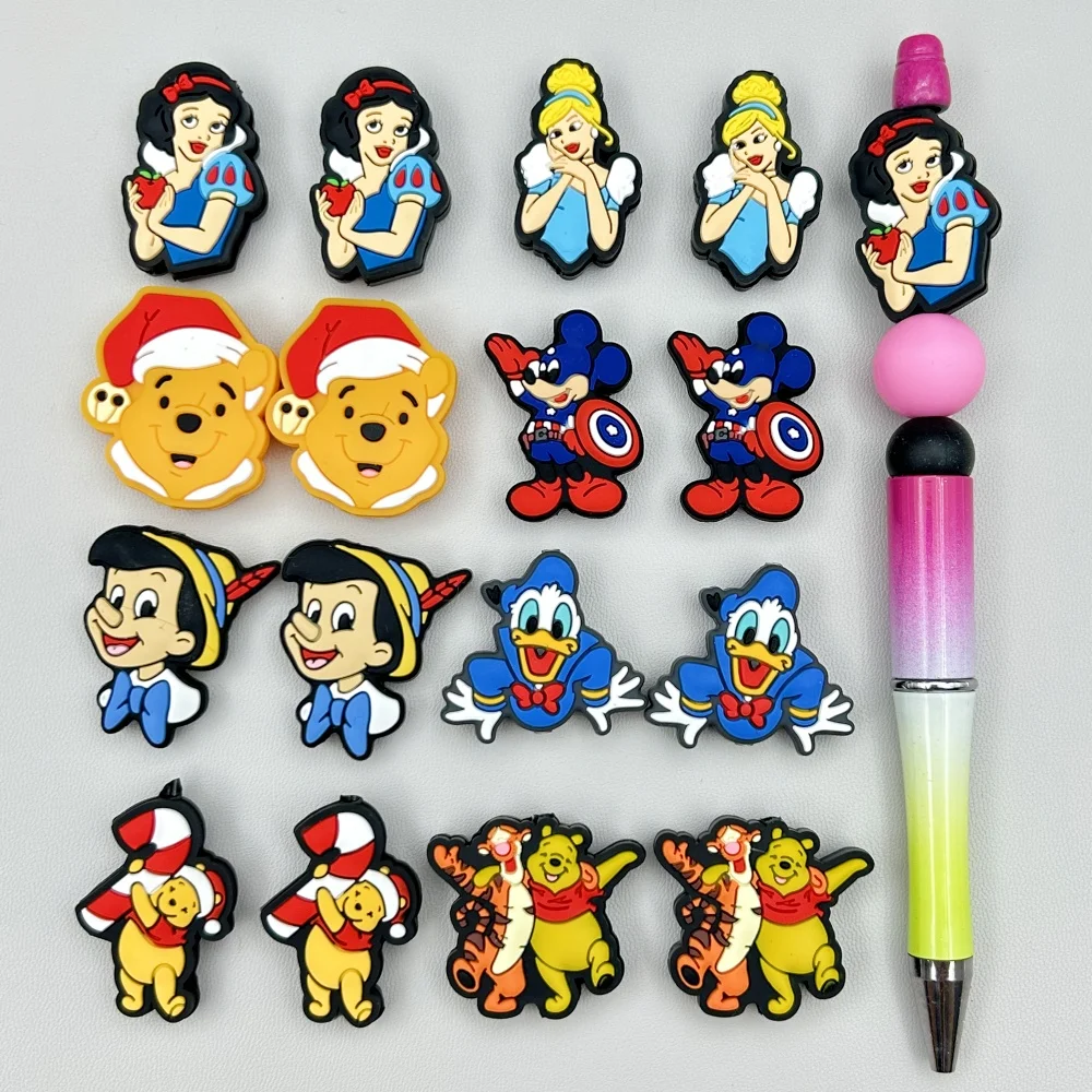 Baby Food Product - ลูกปัดซิลิโคนรูปการ์ตูนขนาดเล็กแบบ DIY จำนวน10ชิ้นลูกปัดลูกปัดปากกาลูกปัดอุปกรณ์เครื่องประดับลูกปัดโฟกัสซิลิโคนเกรดอาหารสำหรับของเล่นเด็ก
