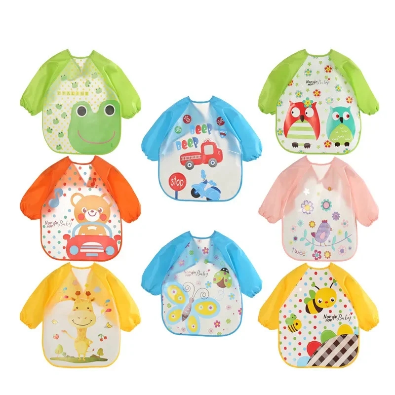 Baby Food Tracker - กันน้ํา EVA แขนยาวผ้ากันเปื้อนเด็กผ้ากันเปื้อนเด็กแขนยาว Feeding SMOCK เด็กกิน