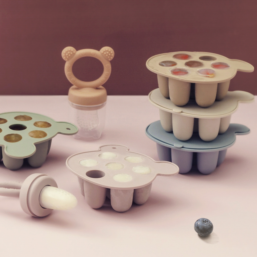 Baby Food Product - แม่พิมพ์ซิลิโคนทำไอศกรีมแท่งสำหรับเด็ก แม่พิมพ์ไอศกรีมผลไม้สำหรับเด็ก จุกนมหลอกสำหรับป้อนผลไม้ ของเล่นเด็ก