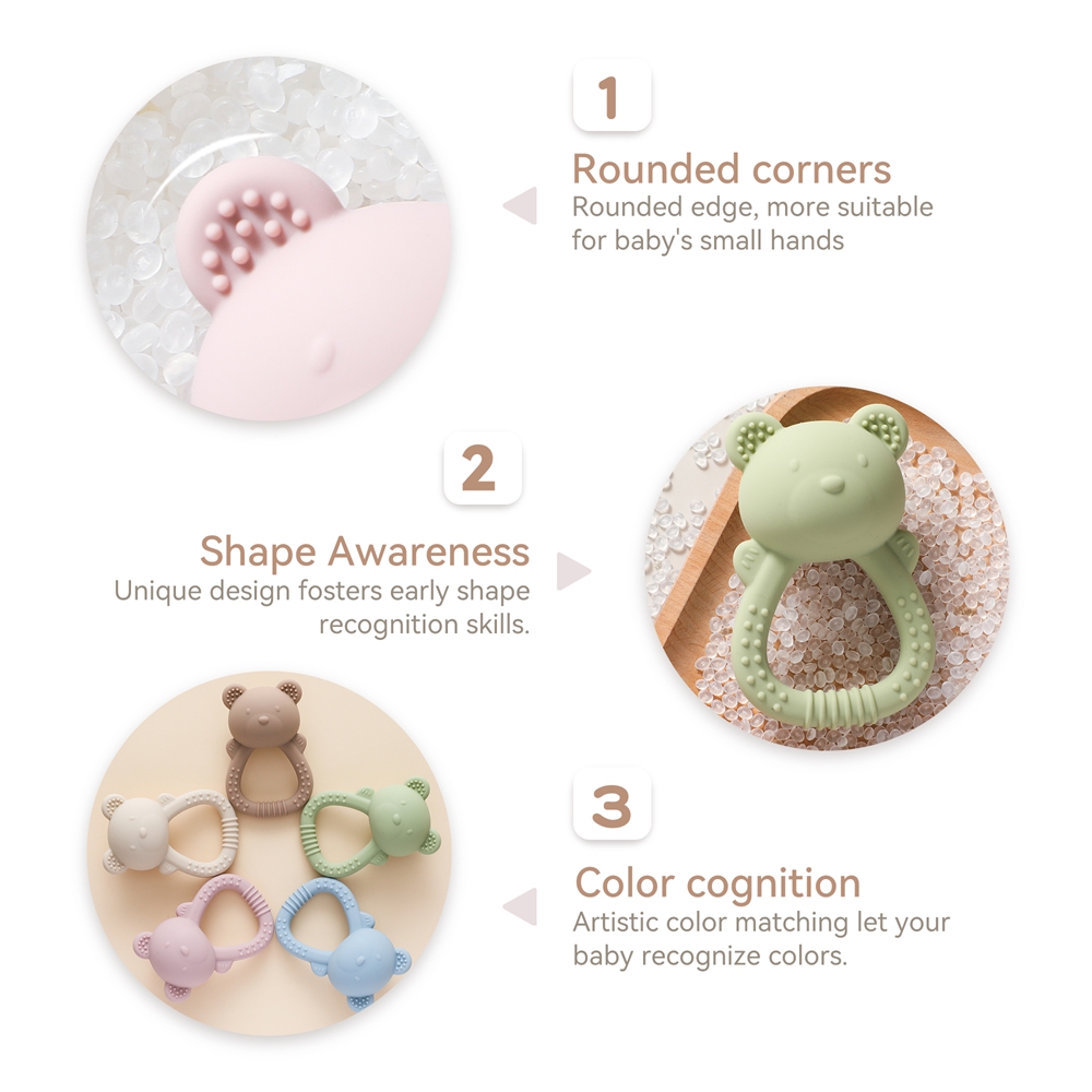 เด็กซิลิโคนTeetherหมีHand Bell - Baby Food Natural บทวิจารณ์และราคา