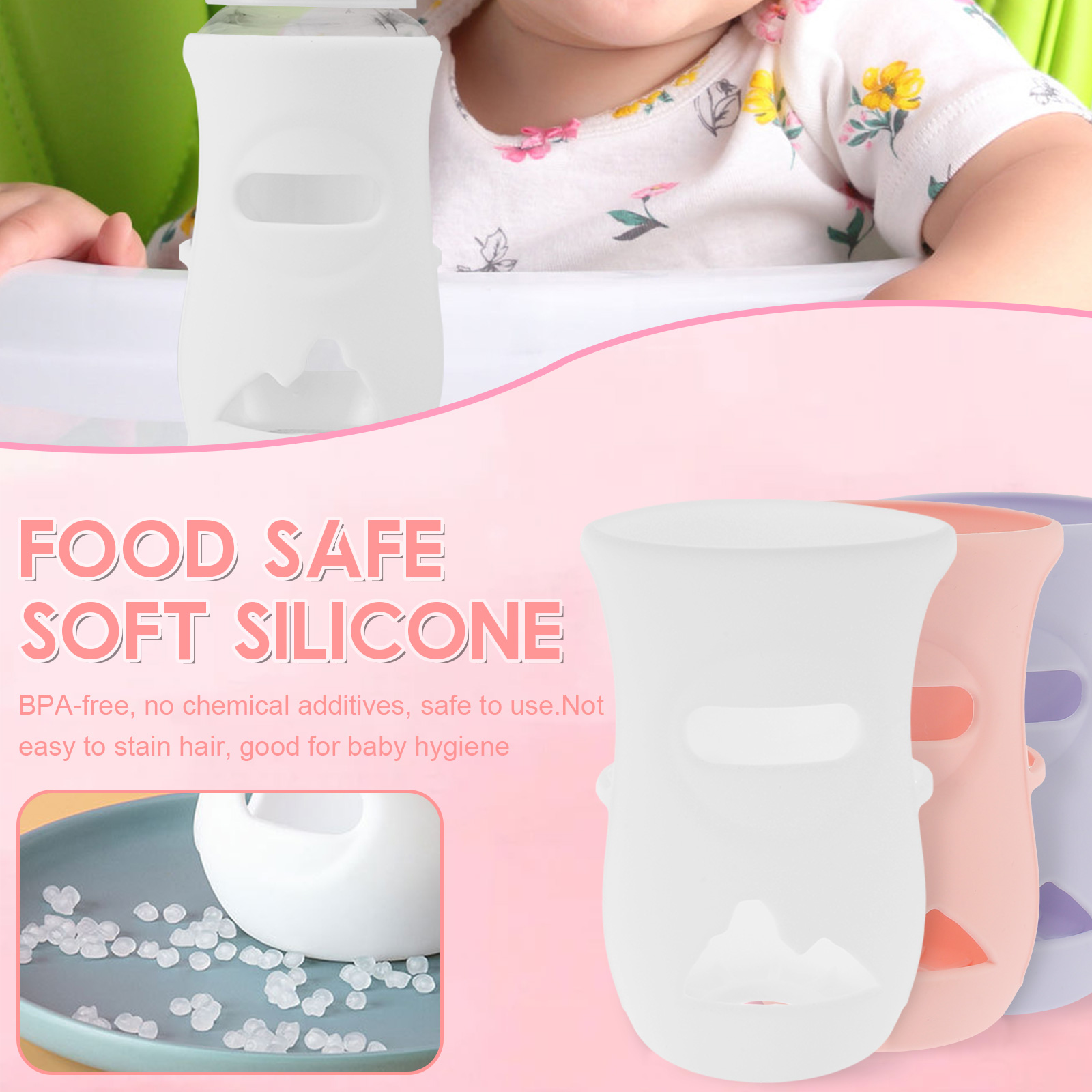 แขนซิลิโคนซิลิโคนเด็กขวดแก้วฉน - Baby Food Natural บทวิจารณ์และราคา