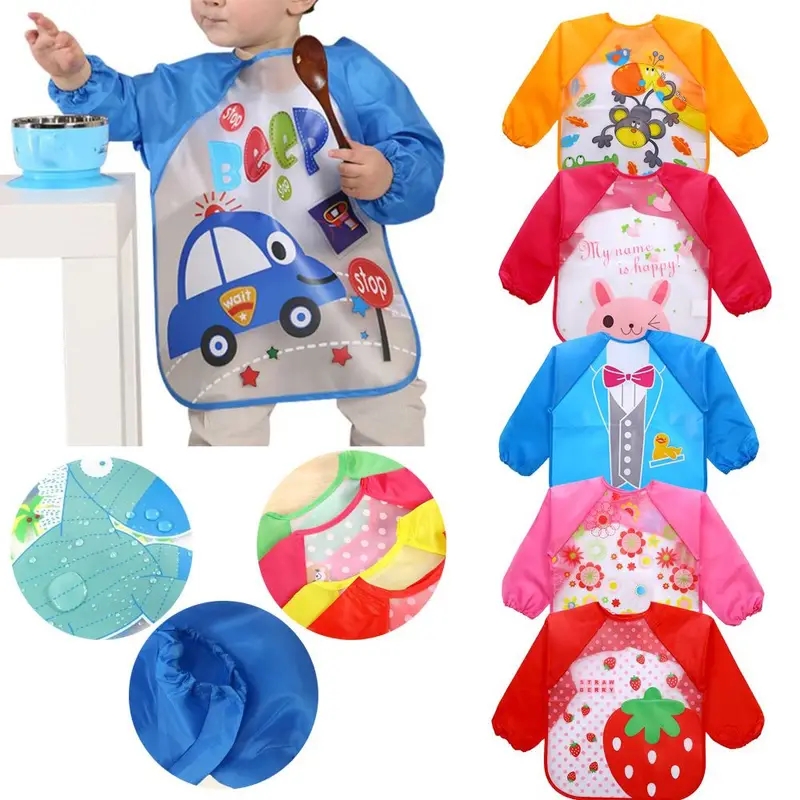 กันน้ํา EVA แขนยาวผ้ากันเปื้อน - Baby Food Tracker บทวิจารณ์และราคา