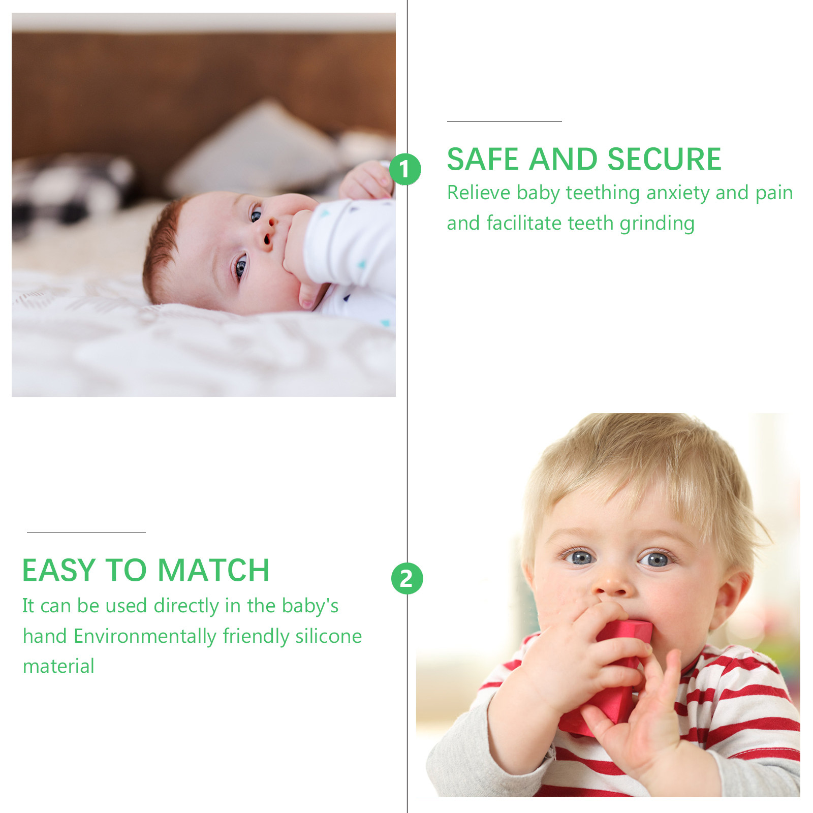 ยางกัดซิลิโคนสำหรับเด็ก 3 ชิ้น - Baby Food Product บทวิจารณ์และราคา