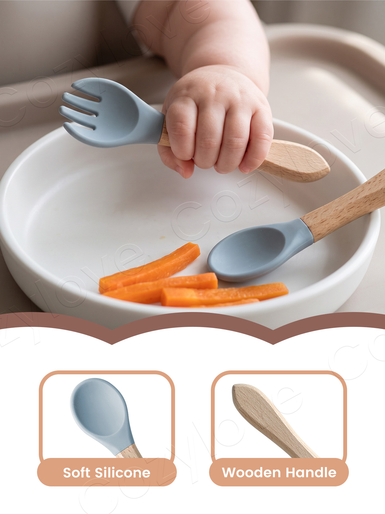 ชุดช้อนส้อมซิลิโคนสำหรับเด็ก,  - Baby Food Natural บทวิจารณ์และราคา