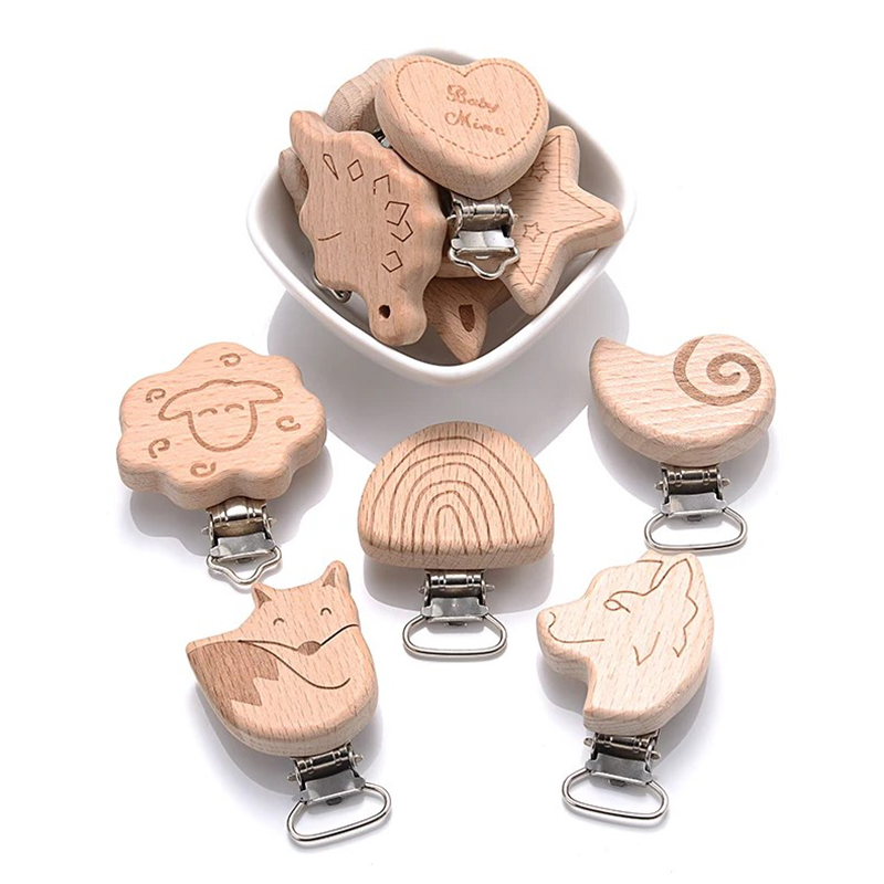 5ชิ้นที่หนีบจุกนมไม้บีชธรรมชาต - Baby Food Natural บทวิจารณ์และราคา
